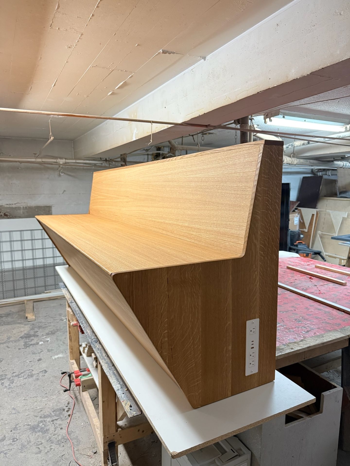 banquette rangement sous assise chêne blanc