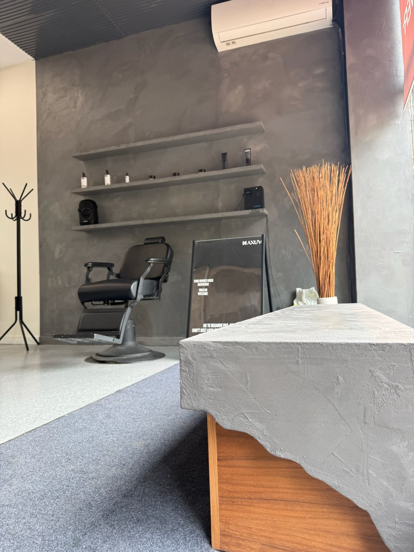 espace coiffure salon axum mobilier intégré