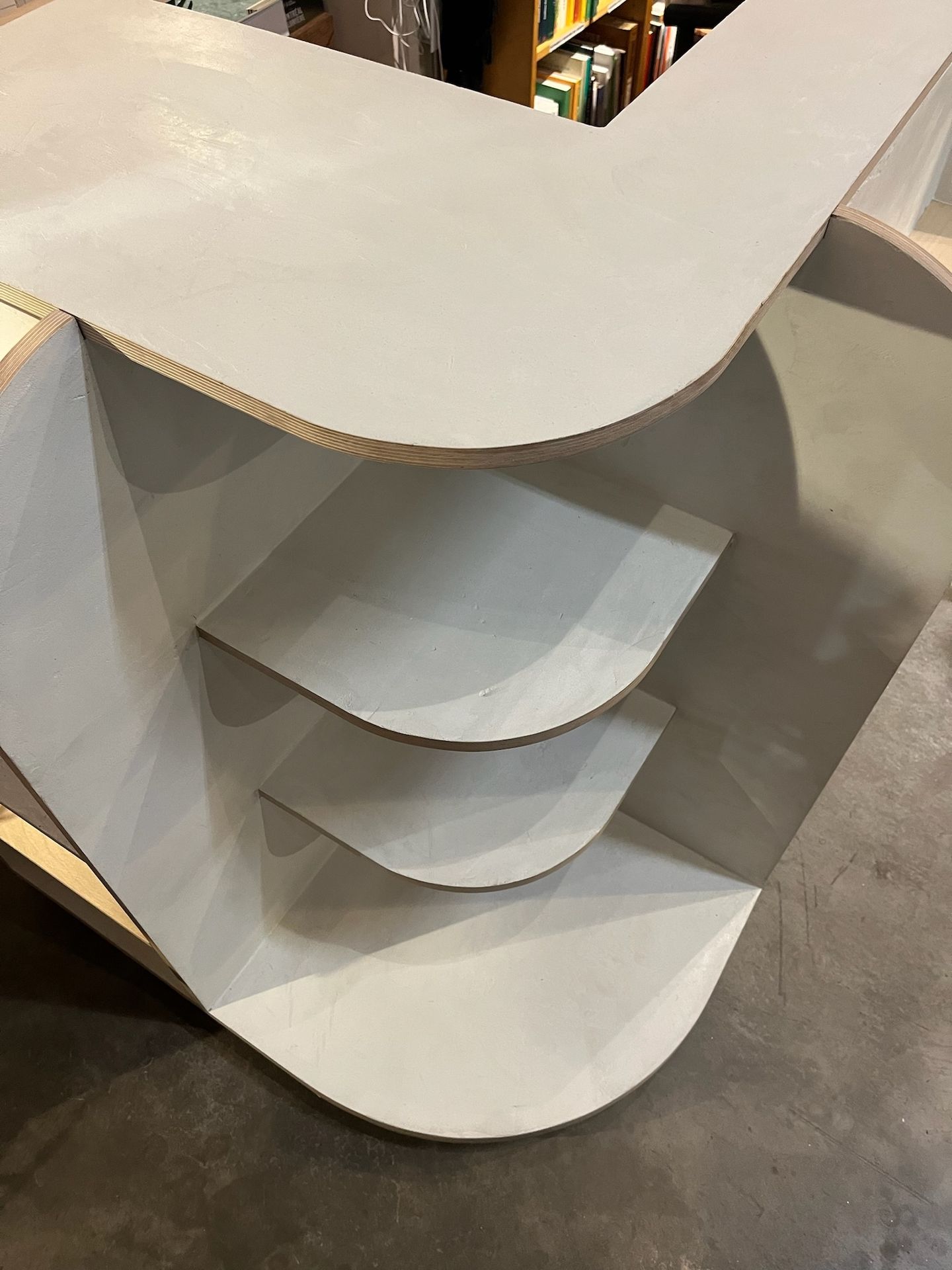 comptoir accueil sur mesure merisier baltique