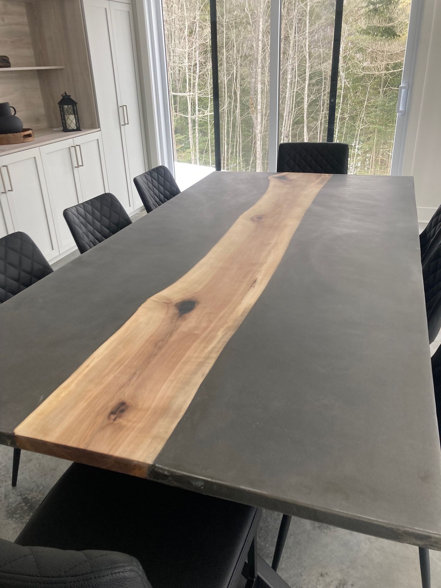 table salle à manger béton érable sur mesure Montréal